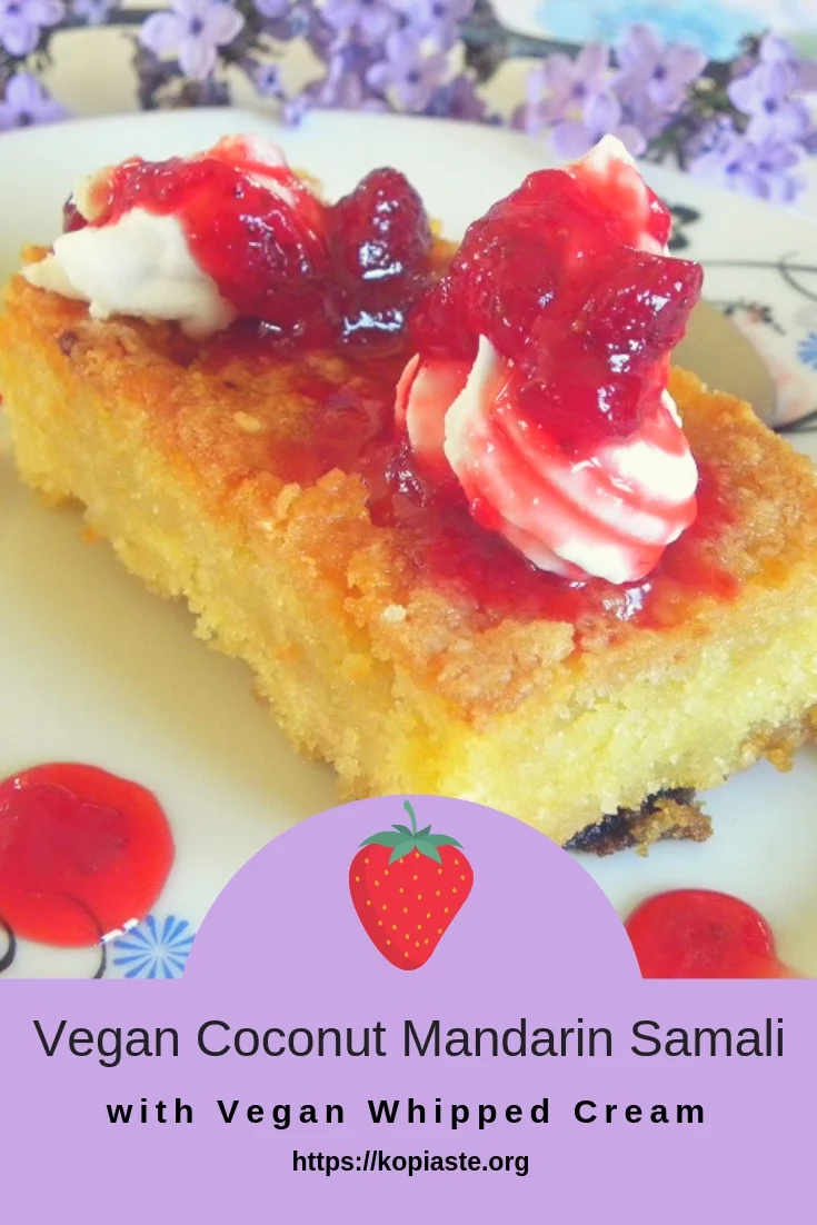 Collage Vegan Samali with vegan whipped cream image