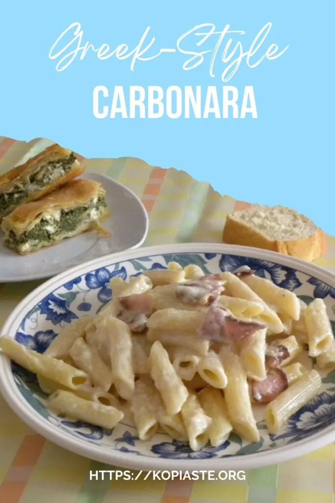 Collage Greek-Style Carbonara image.