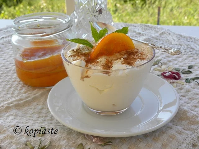Orange yoghurt tutti frutti