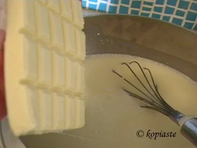 adding white chocolate