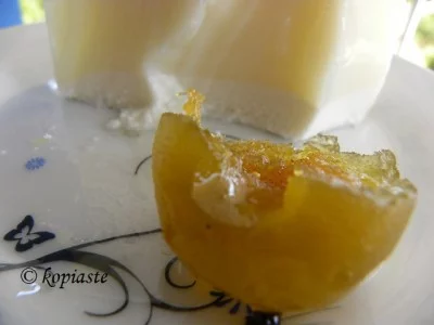 closeup of cheese panacotta