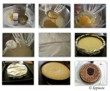 Collage baked chocolate mousse cheesecake
