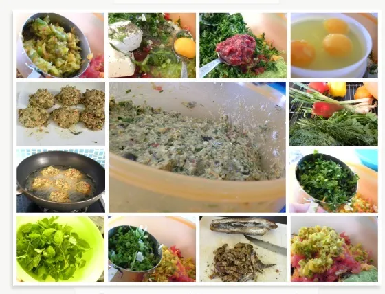 Collage veggie burgers