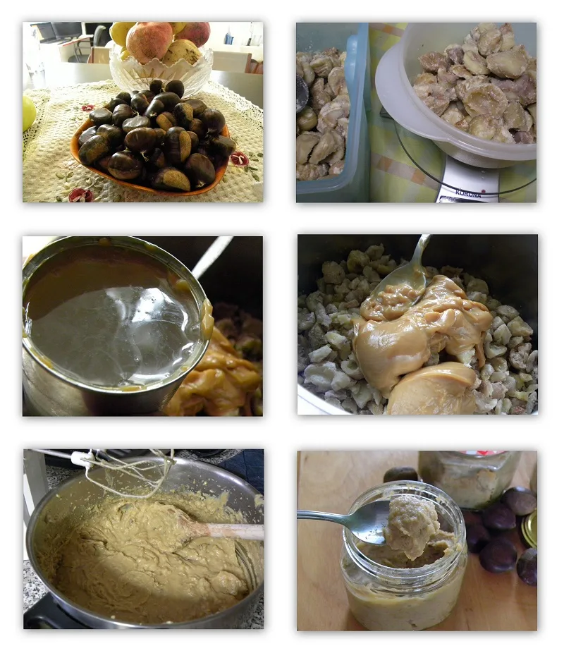 collage making chestnut puree image
