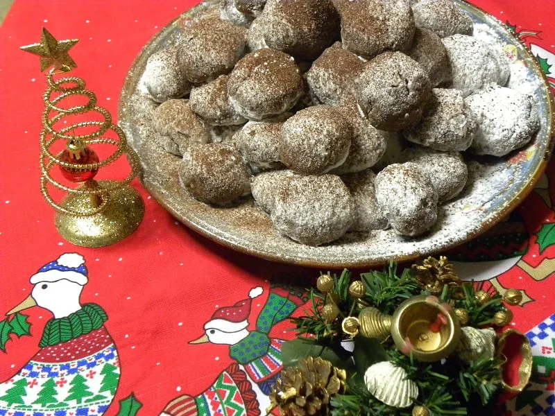 Chocolate kourabiedes with buffalo milk butter image