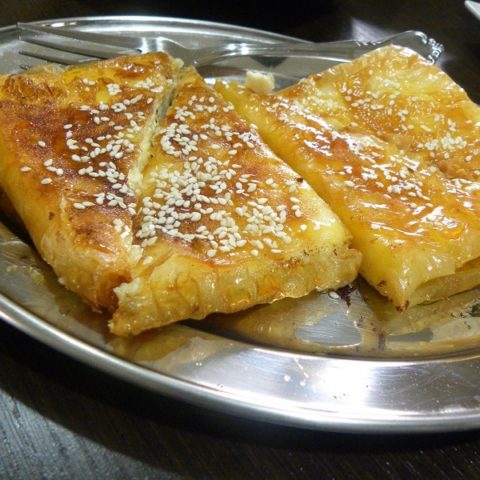 Crispy phyllo wrapped feta picture