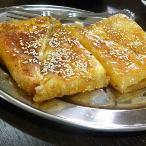 Crispy phyllo wrapped feta picture