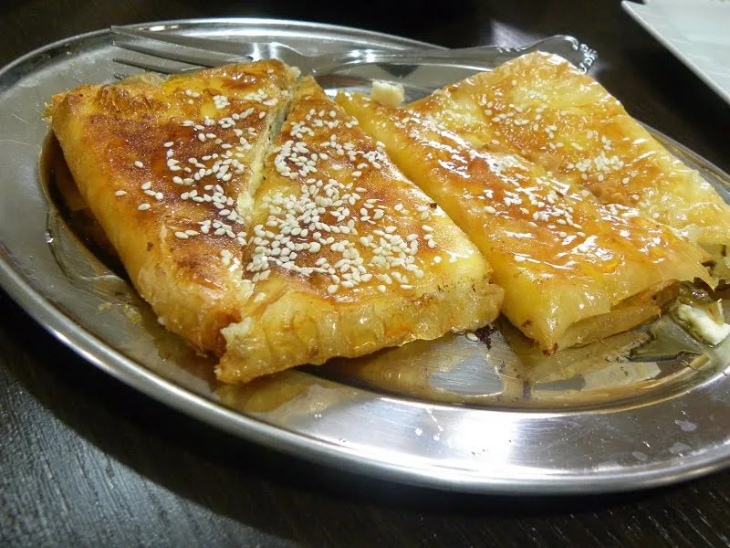 Crispy phyllo wrapped feta picture