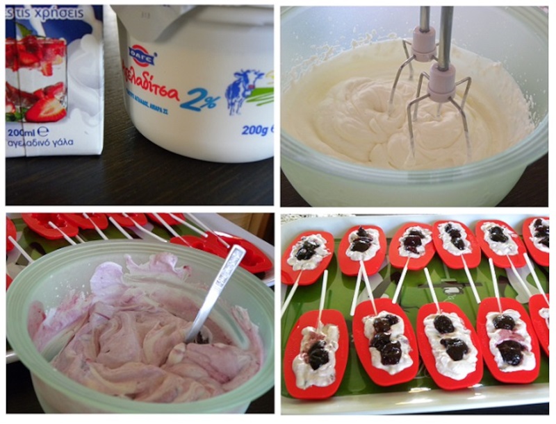 Collage making lavender Greek Yoghurt ice-pops image