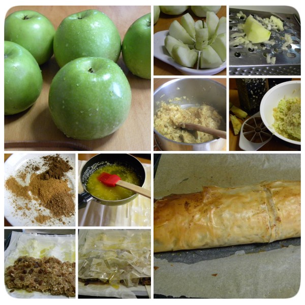 collage apple strudel