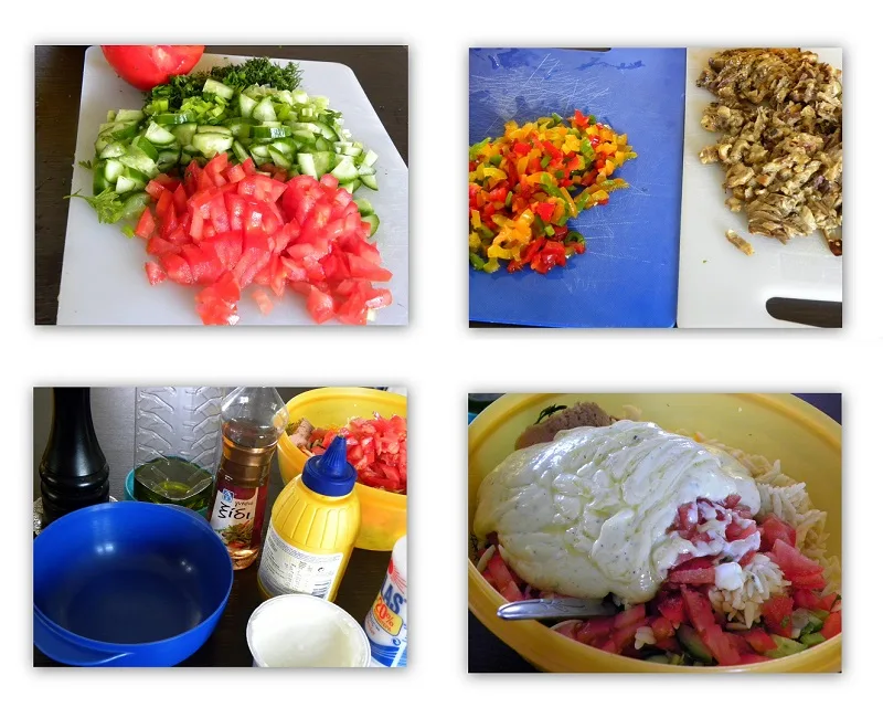 Collage Orzo salad with baked eggplants and tuna image