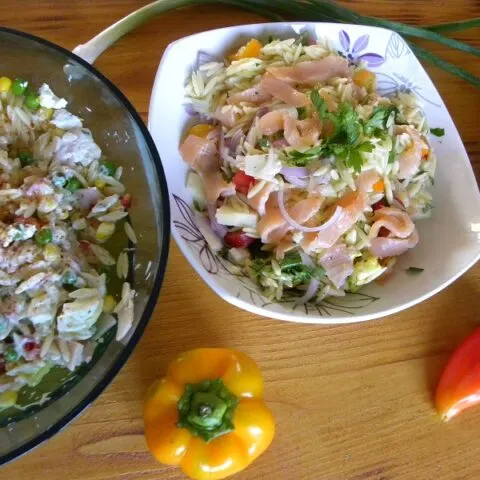 Salmon and orzo salad image