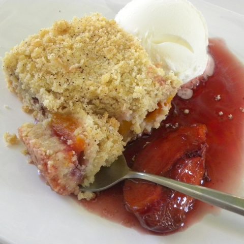 Peach and nectarine crumble image