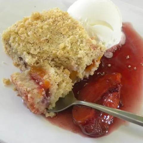 Peach and nectarine crumble image