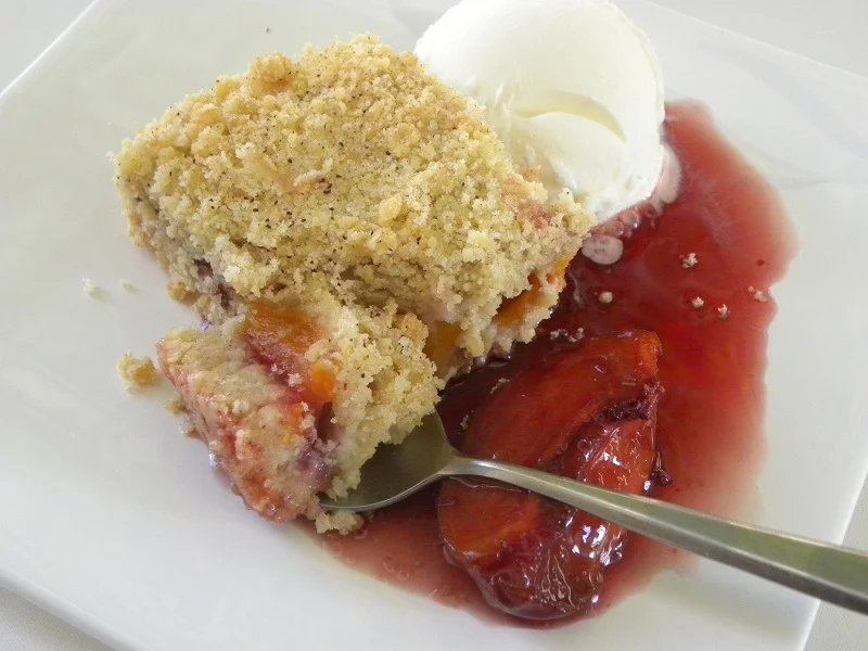 Peach and nectarine crumble image