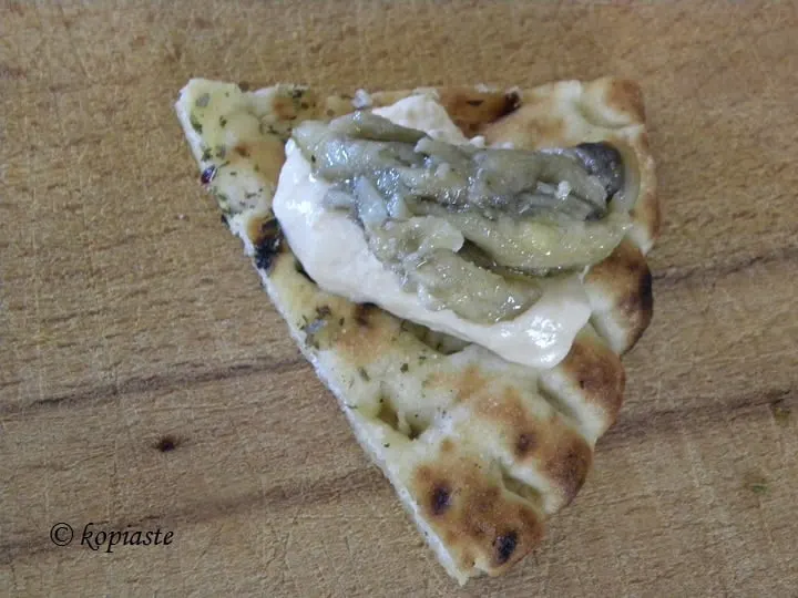 Pita chips with taramosalata and gavros marinatos