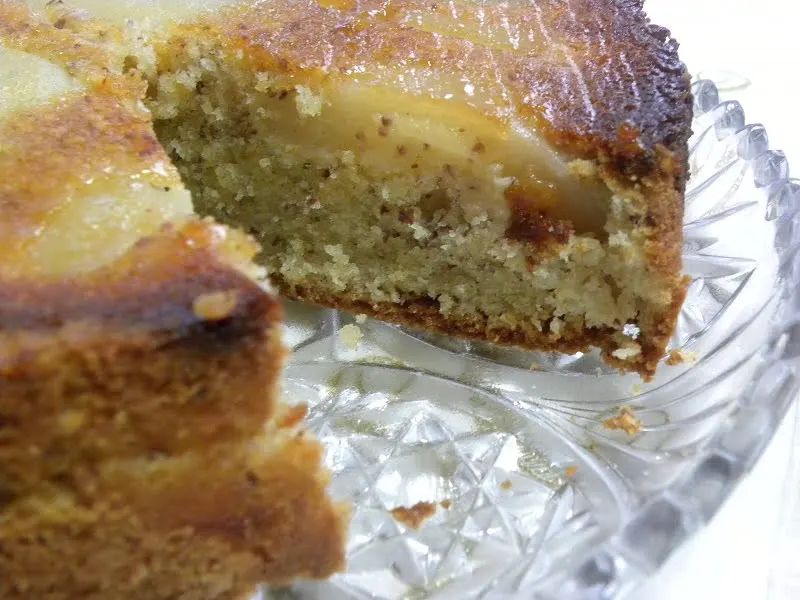 Upside Down Pear and Almond Honey Cake photo