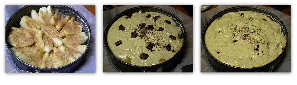 collage Pear upside down almond pound cake photo