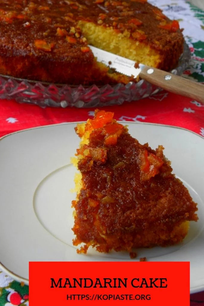 Collage mandarin cake with mandarin glaze image
