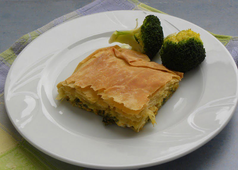 Kolokythopita with broccoli image