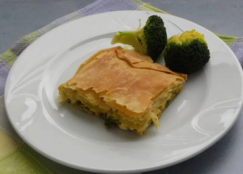 Kolokythopita with broccoli image