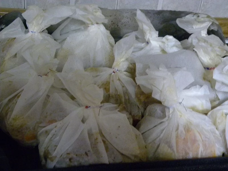 Pork in parchment paper