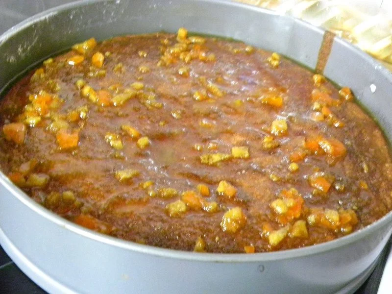 cake mandarin out of the oven