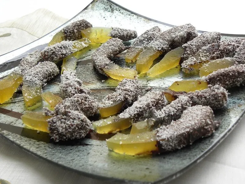 chocolate coated watermelon rinds