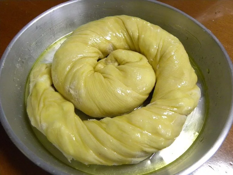 Elia making phyllo and tyropita srifti for the first time image