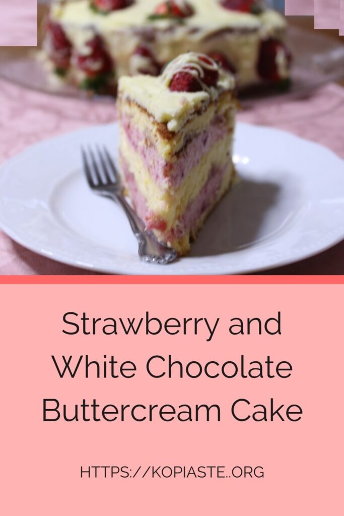 Collage Strawberry and White Chocolate Buttercream Cake image