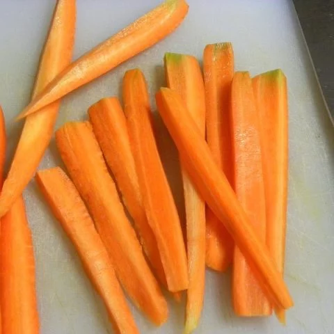 Peeled and chopped carrots
