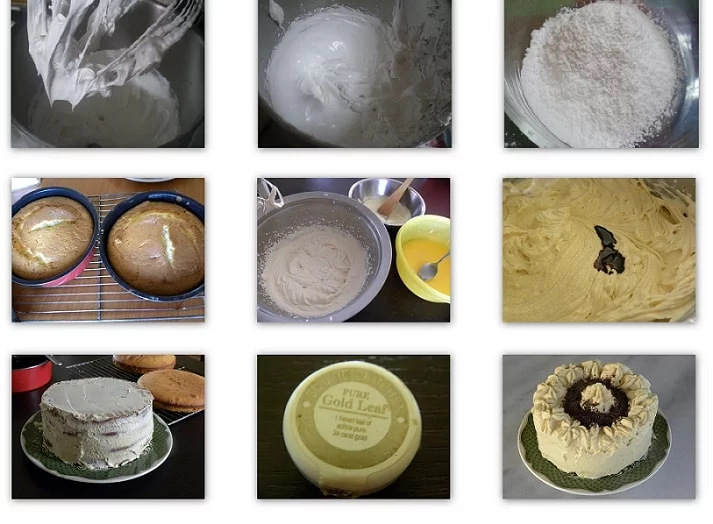 Collage coffee flavoured cake with white chocolate buttercream image