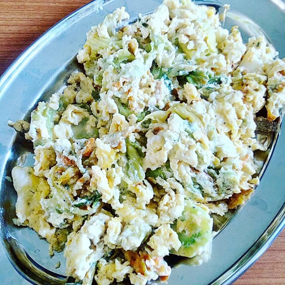 Zucchini flowers scrambled eggs image