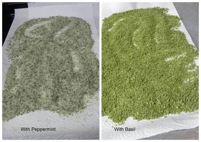 Collage in English Gourmet sea salt with basil image