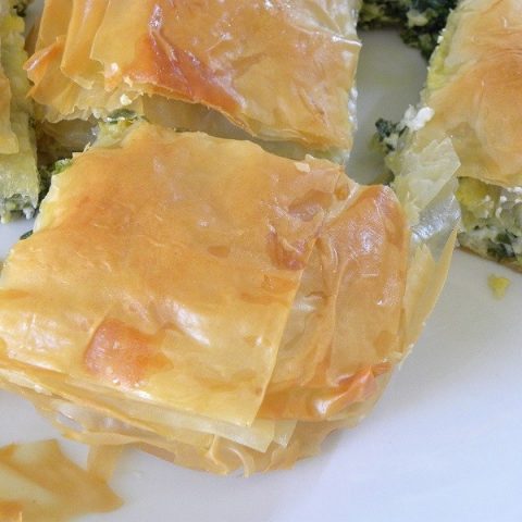 Spanakopita with store bought phyllo kroustas image
