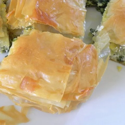 Spanakopita with store bought phyllo kroustas image