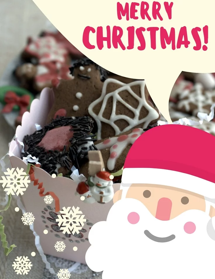 Gingerbread cookies Santa Christmas Greeting card image
