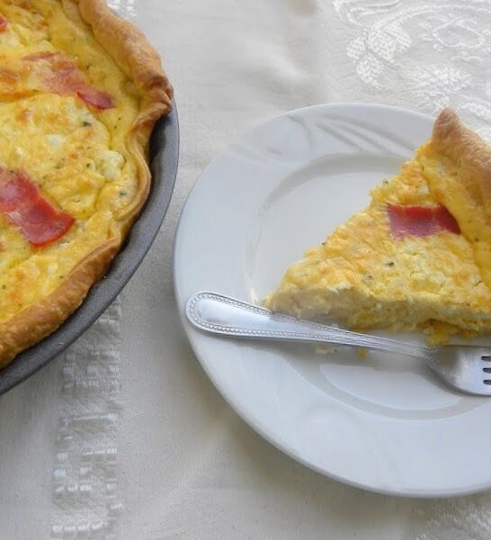 Greek-style Feta and Graviera Quiche with Bacon