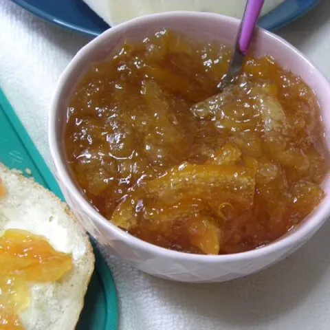 Bergamot marmalade on a bagel image