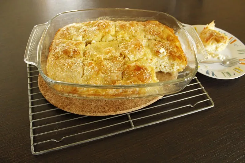 Patsavouropita cheese pie cut picture