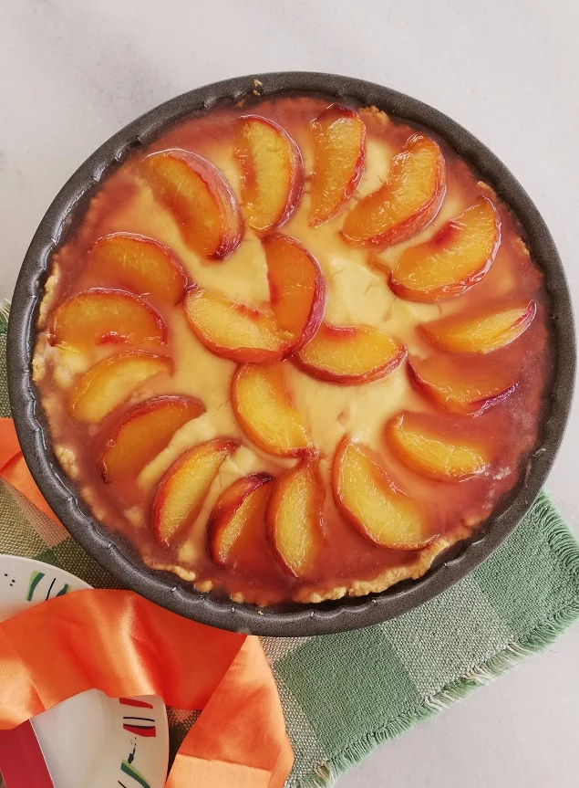 Caramelized Peach Custard Tarte Tatin photo