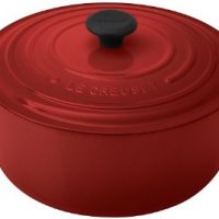 Le Creuset Signature Enameled Cast-Iron 7-1/4-Quart Round French (Dutch) Oven, Cerise (Cherry Red)