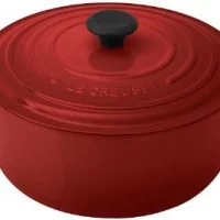 Le Creuset Signature Enameled Cast-Iron 7-1/4-Quart Round French (Dutch) Oven, Cerise (Cherry Red)