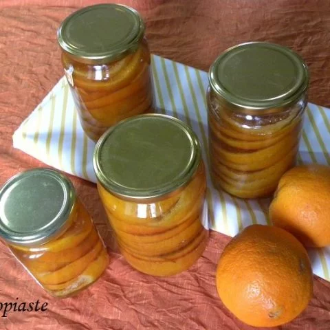 Glyko Portokali (Whole Orange Fruit Preserve in Slices) and Orange Cake