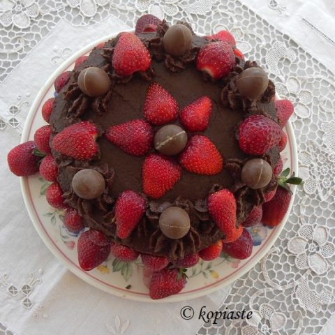 Strawberry Chocolate Cake with 3 Greek Ingredients