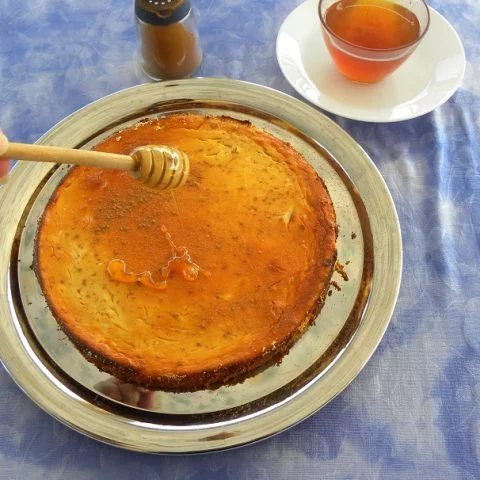 Melopita with honey cheesecake image