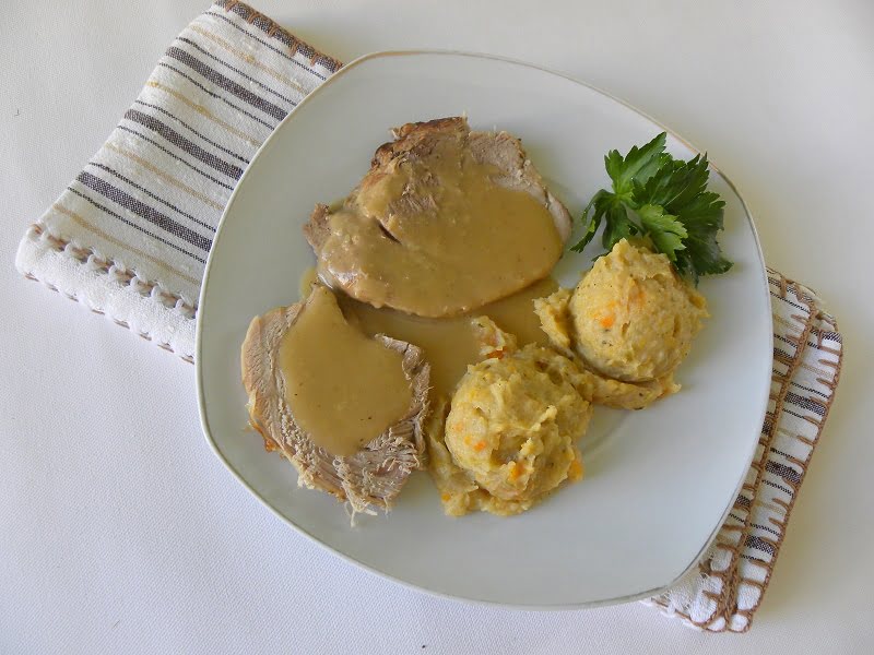 Pork with celery root photo