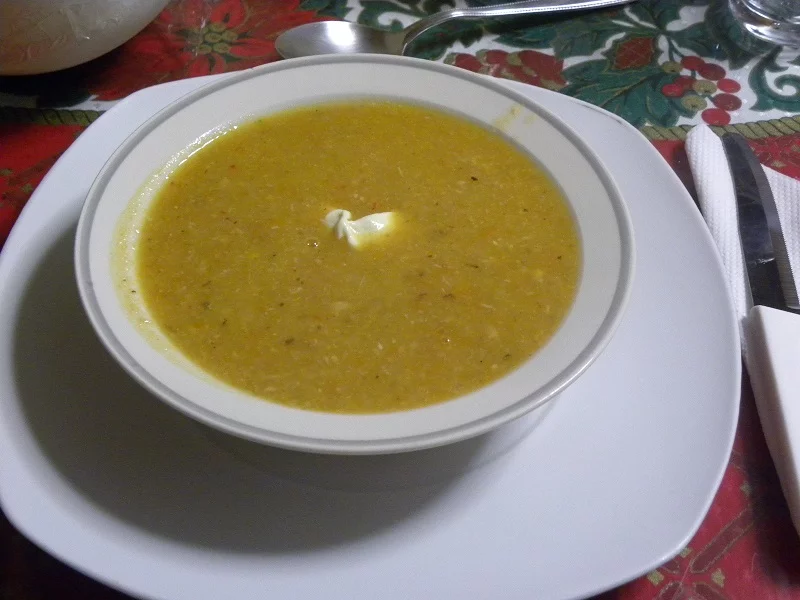 turkey soup with Greek yoghurt picture