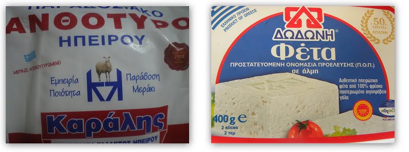 Collage Greek cheeses image
