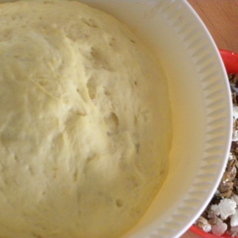 Dough and olives image